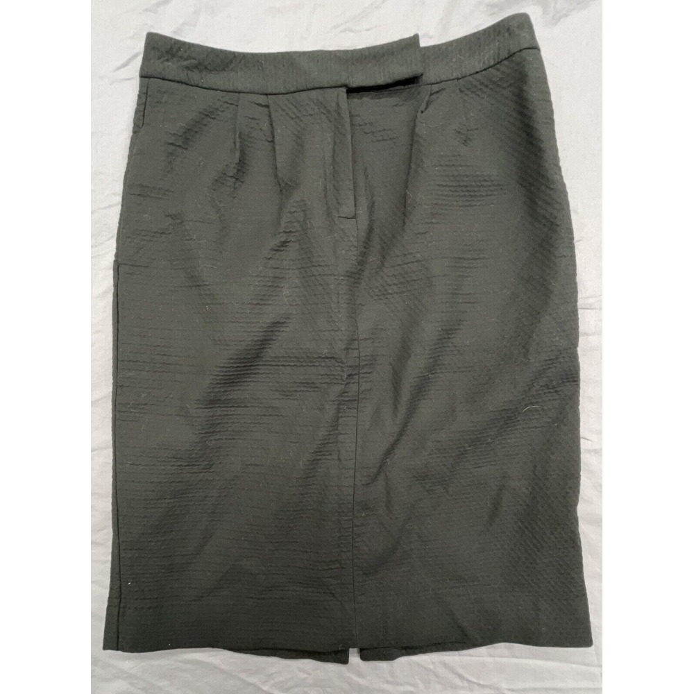 Isaac Mizrahi Skirt 8 Black Textured Pencil Cotton Stretch Career Office‎ Work